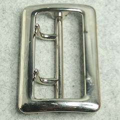 Sam Browne Belt Buckle Double Prong USA Heavy Duty 1.75 Inch Silver Tone
