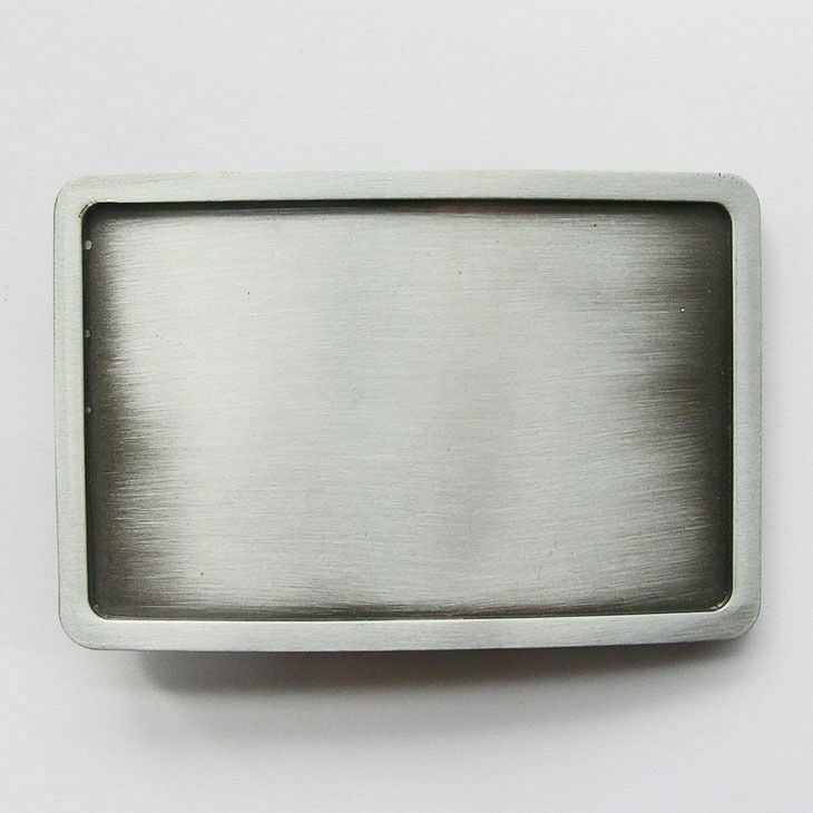 Antique Silver Rectangle Blank Metal Belt Buckle