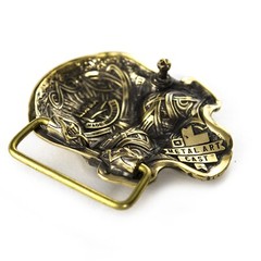 Skull Matte solid brass belt buckle, Dead head human skull solid belt buckle