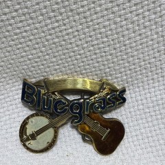 Vintage 1980 Solid Brass Baron Bucket Bluegrass Banjo & GuitaBelt Buckle (D_2)
