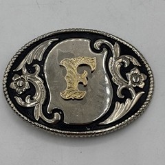 Initial Letter « F » Cowboy Rodeo Western Metal Belt Buckle