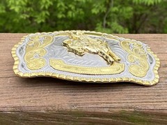 Official Champion Rodeo Bull Riding Large Belt Buckle Stamped WMG