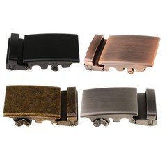 Men Ratchet Alloy Belt Buckle Replacement, Rectangular Automatic Slide Buckle