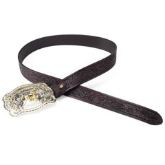 Cinturon Ecuestre Dorado Hebilla Toro Gallo Escorpion Vaquero Cowboy Western