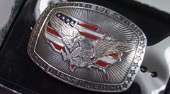 M&F WESTERN CRUMRINE EAGLE AND FLAG BELT BUCKLE GOD BLESS AMERICA 38006