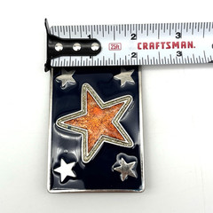 Vintage 90s Y2K Red Blue Glitter Star Stainless Steel Belt Buckle Fits – 1.5&Prime;