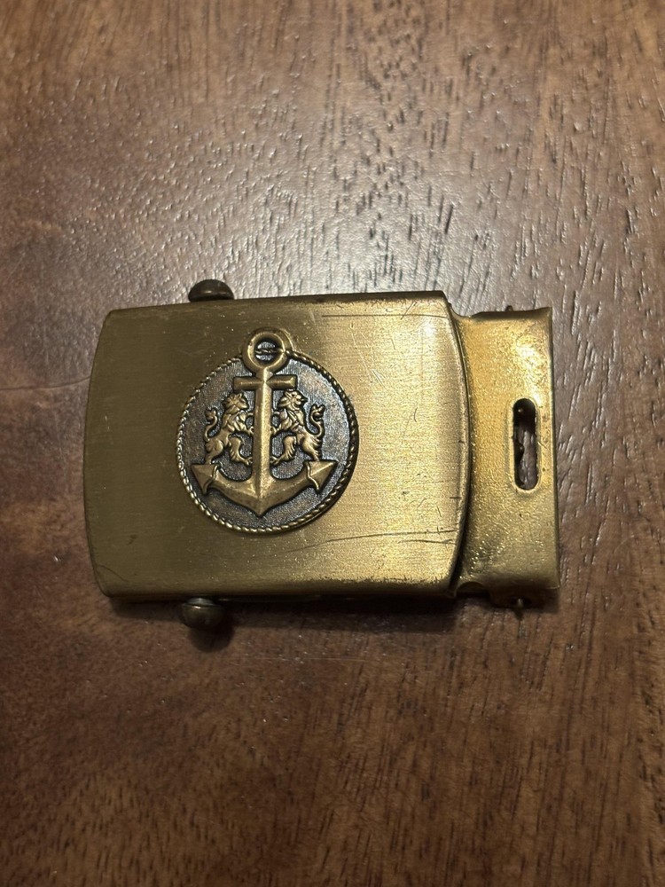 Nautical Anchor Navy Belt Buckle Mens Solid Brass Made USA Vintage Style