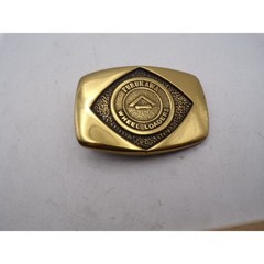 Vintage Furukawa Wheel Loaders Belt Buckle Gold Tone Const Machinery Japan