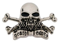 Skull Belt Buckle Cross bones Metal Silver Tattoo Mens Women Halloween Costume