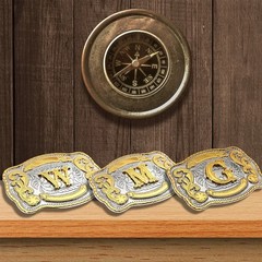 INITIAL BELT BUCKLE LETTER COWBOY WESTERN RODEO TEXAS STAR Hebillas Vaqueras