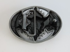 New Raised Steer Skull Belt Buckle Enameled South Western Metal Pewter Tone