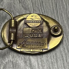 Vintage Aluminum Brick Glass Workers Union Belt Buckle Gold Tone USA AFL CIO