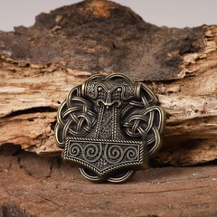 Vintage Thor Hammer Belt Buckle Viking Metal Art Thor Jewelry Viking Antique