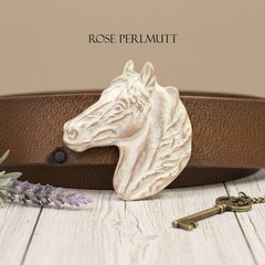 Horse Head Belt Buckle Jet Hematite – Dark Gem Look with Character