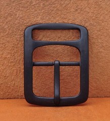 1-1/2&Prime; Heavy Duty Solid Black Matte Center Bar Leather Belt Buckle Replacement