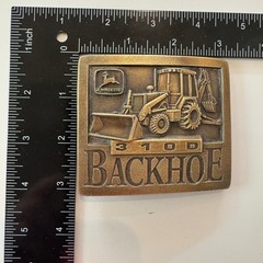 John Deere 310D Backhoe Belt Buckle Vintage Brass Heavy Equipment 1994Tractor