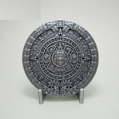 Western Zinc alloy Leather Belt Buckle Aztec Solar Calendar Stone Shape Pattern