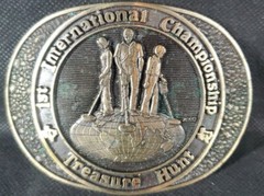 1979 3D 1ST INTERNATIONAL TREASURE HUNT Metal Detector BELT BUCKLE TEXAS ***