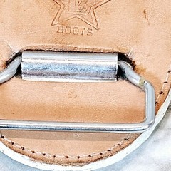 Los Altos Leather Belt Buckle White Leather w/ Brown Back 4&Prime; X 2.5&Prime; Boots