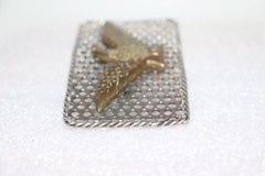 Industrial Brass Mounted Eagle on Perforated Steel Belt Buckle