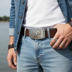 Cool Men Women Western Fashion Belt Buckle Silver Metal Rodeo Horse Classic Look