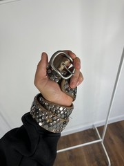Vintage Studded Punk Rock Belt 105cm 41in Goth Metal Rivet Buckle