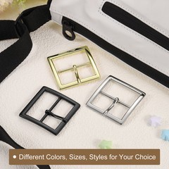 1.5&Prime; Single Prong Belt Buckle Square Center Bar Buckles for Belt Gold
