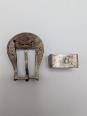 Chacon Sterling Silver Belt Buckle Set Western Southwestern Santa Fe Artisan