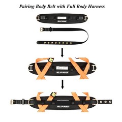WELKFORDER Tongue Buckle Body Belt With Waist Pad and 2 Side One Size, Black