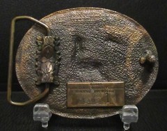 South Dakota Wildlife Federation Vigilance Buck Deer Belt Buckle 1985 John Green