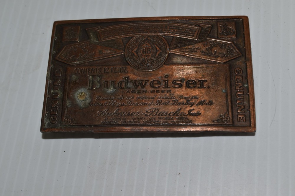 BUDWEISER BRASS BELT BUCKLE (ACS24)