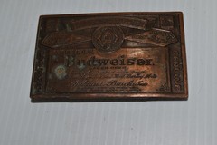 BUDWEISER BRASS BELT BUCKLE (ACS24)