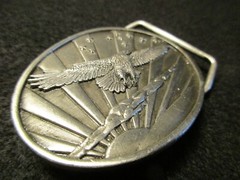 SOLID PEWTER BELT BUCKLE, « EAGLE » 3-D DESIGN, SISKIYOU CO. MAN-1222*07066