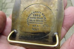 Weight Lifting Belt Buckle Anacortes Brass Works U.S.A 1985 Original Patina