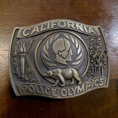 Great American Mint California Police Olympics Brass Buckle Antique 1.75&Prime;