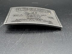 True Religion « World Tour » metal plaque belt buckle