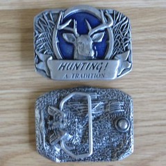 Deer Bow hunting belt buckle (choice designs)