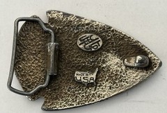 Vintage Elk Deer Sunshine Trees Scene Belt Buckle Heavy Triangle Sec Cast USA