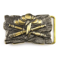 Brass belt buckle Gods of war, Military field artillery cannons, Rocket Forces
