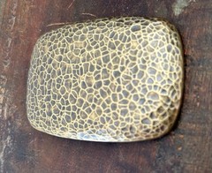Vintage Hammered Metal Belt Buckle Gold Tone Rectangle Fits 1.5&Prime; Strap