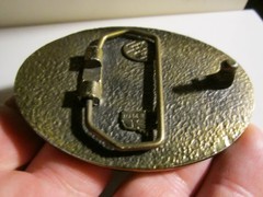 VINTAGE « THE BRASS ASS OF CRIPPLE CREEK » BELT BUCKLE HEAVY – GW-26