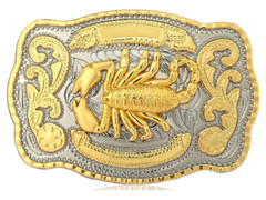 Western Scorpion Cowboy Cowgirl Rodeo Scorpio Unisex Large Gold Tone Belt Buckle