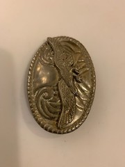 Vintage Flying Duck Oval Belt Buckle Chrome Plated