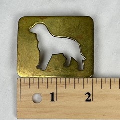 Vintage Labrador Retriever Dog Silhouette Brass Belt Buckle Gold Tone Cutout