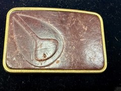 Nixon Logo Embossed on Leather Vintage Advertisement Promotional Belt Buckle