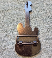 Vtg Classic 1980s Fender Stratocaster Guitar Belt Buckle – Gunmetal Gray – 5&Prime;x2&Prime;