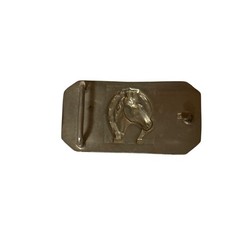 Men&rsquo;s Brass Bronze Horse Head Horseshoe Western Belt Buckle Engraved