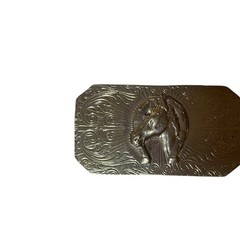 Men&rsquo;s Brass Bronze Horse Head Horseshoe Western Belt Buckle Engraved