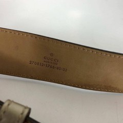 Gucci 270813 Diamante Horsebit Buckle Belt Beige