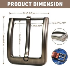 Metal Belt Buckle Classic Unisex Replacement for Jeans Pants Dress Styles